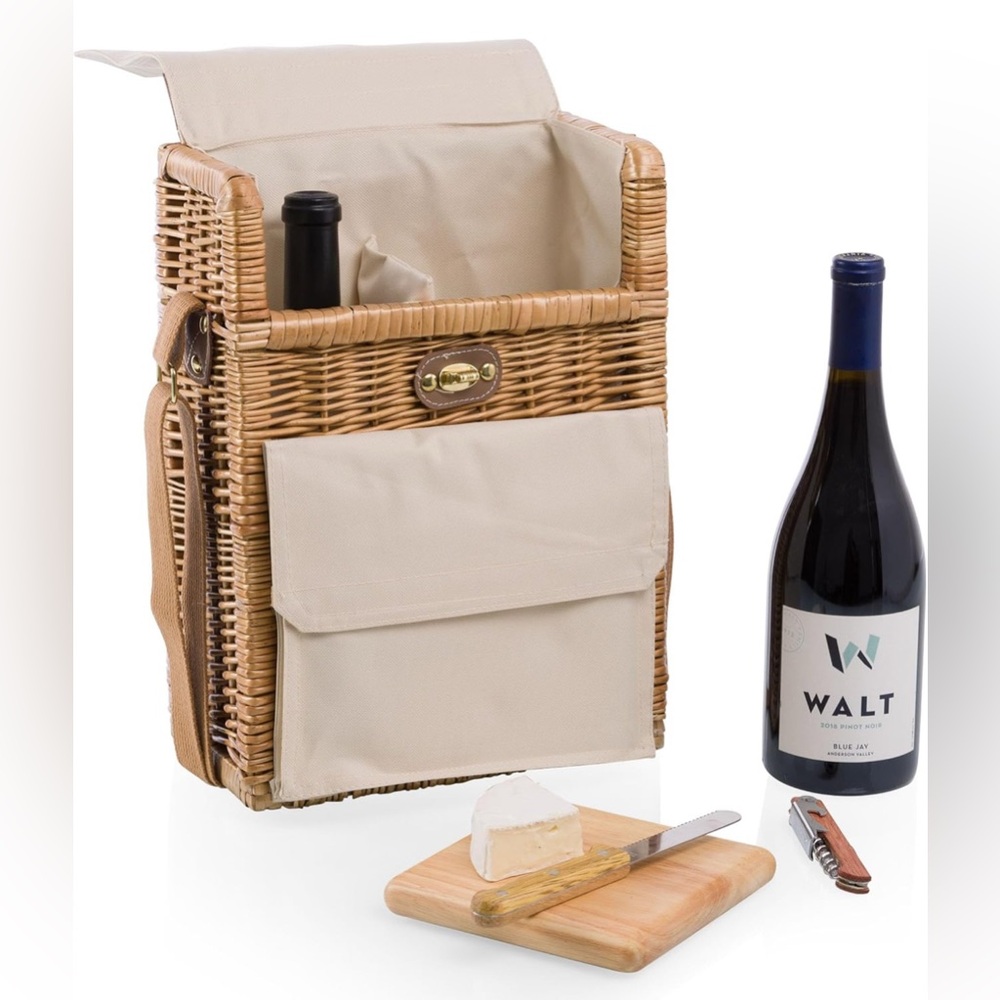 Beaches by Sandals Picnic Time Corsica Wine and Cheese Picnic Basket Tote EUC - Picture 5 of 7